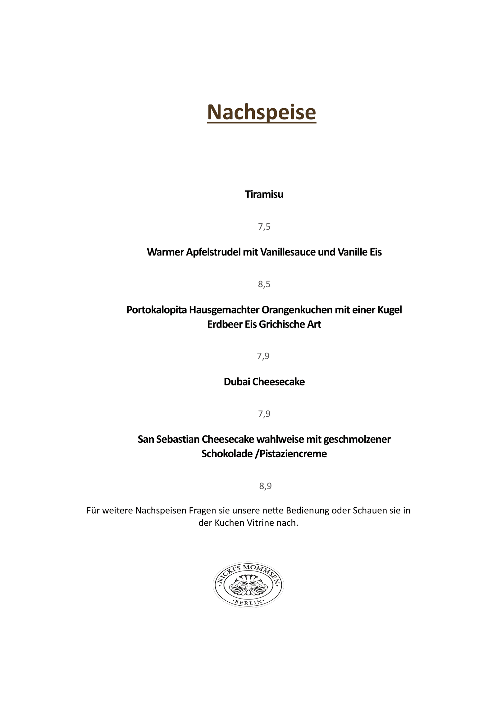 Speisekarte Seite 3