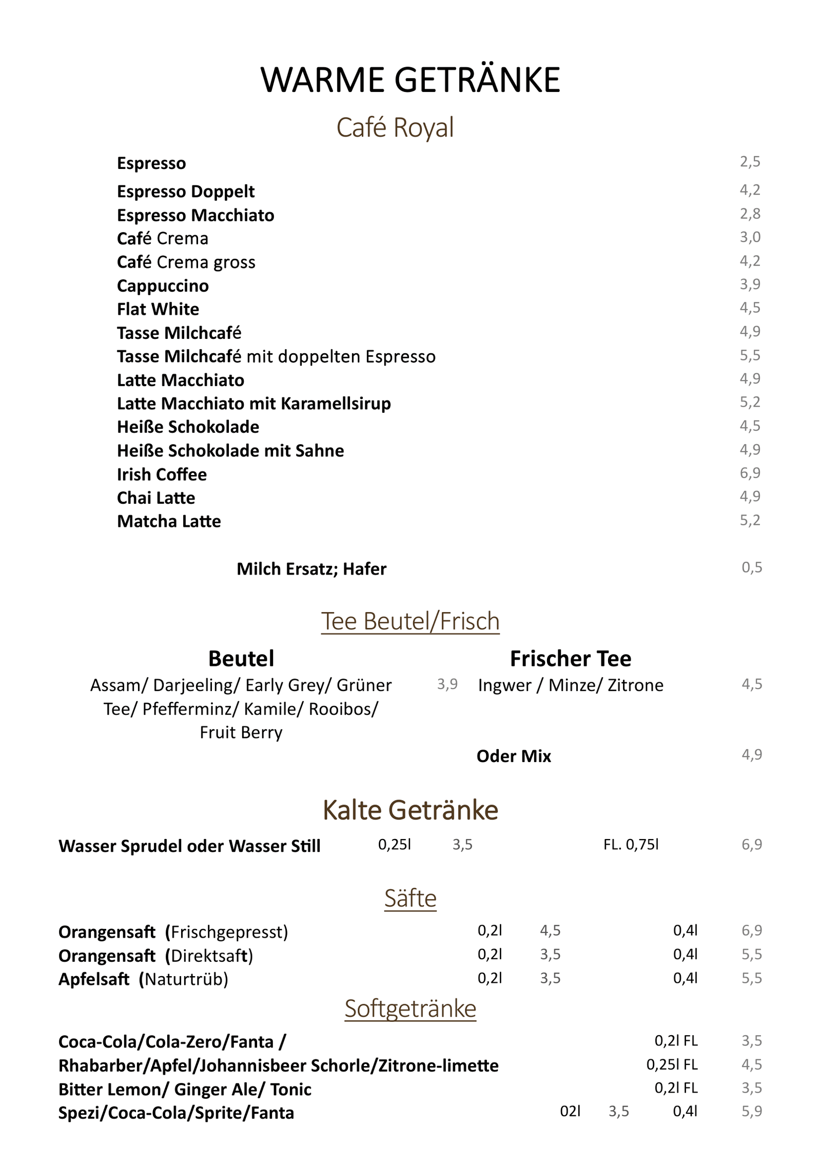 Speisekarte Seite 9
